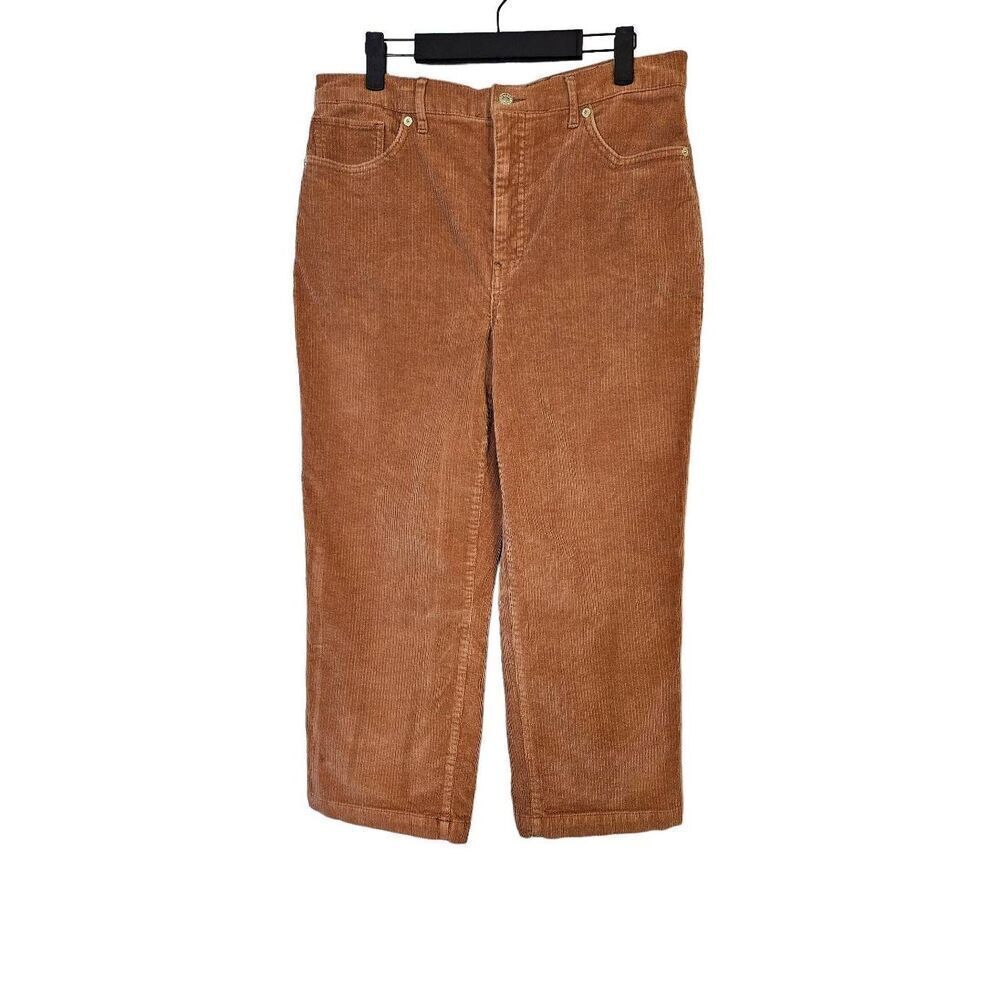 Express camel colored corduroy ankle length wide leg high rise pants. Size 12